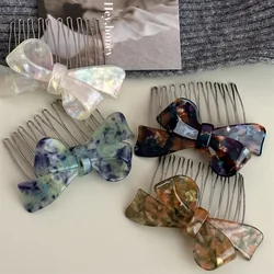 Vendita calda Coreano Spina Pettine Pettine per capelli Arco in acetato Accessori per capelli Semplice antiscivolo Fiocco per panino Clip superiore per donne Ragazze