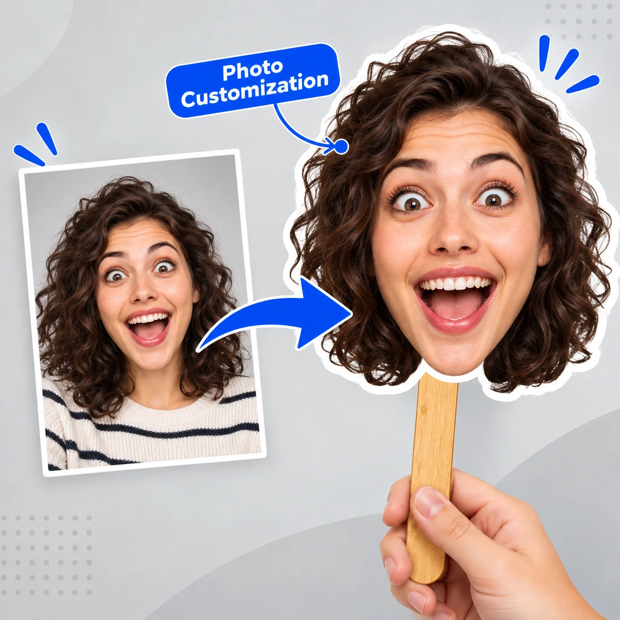 Custom Big Head Cutout Coroplast Personalized Face Photo Stick Funny Fat Head Sign HD Print Photo Booth Prop Gift for Party