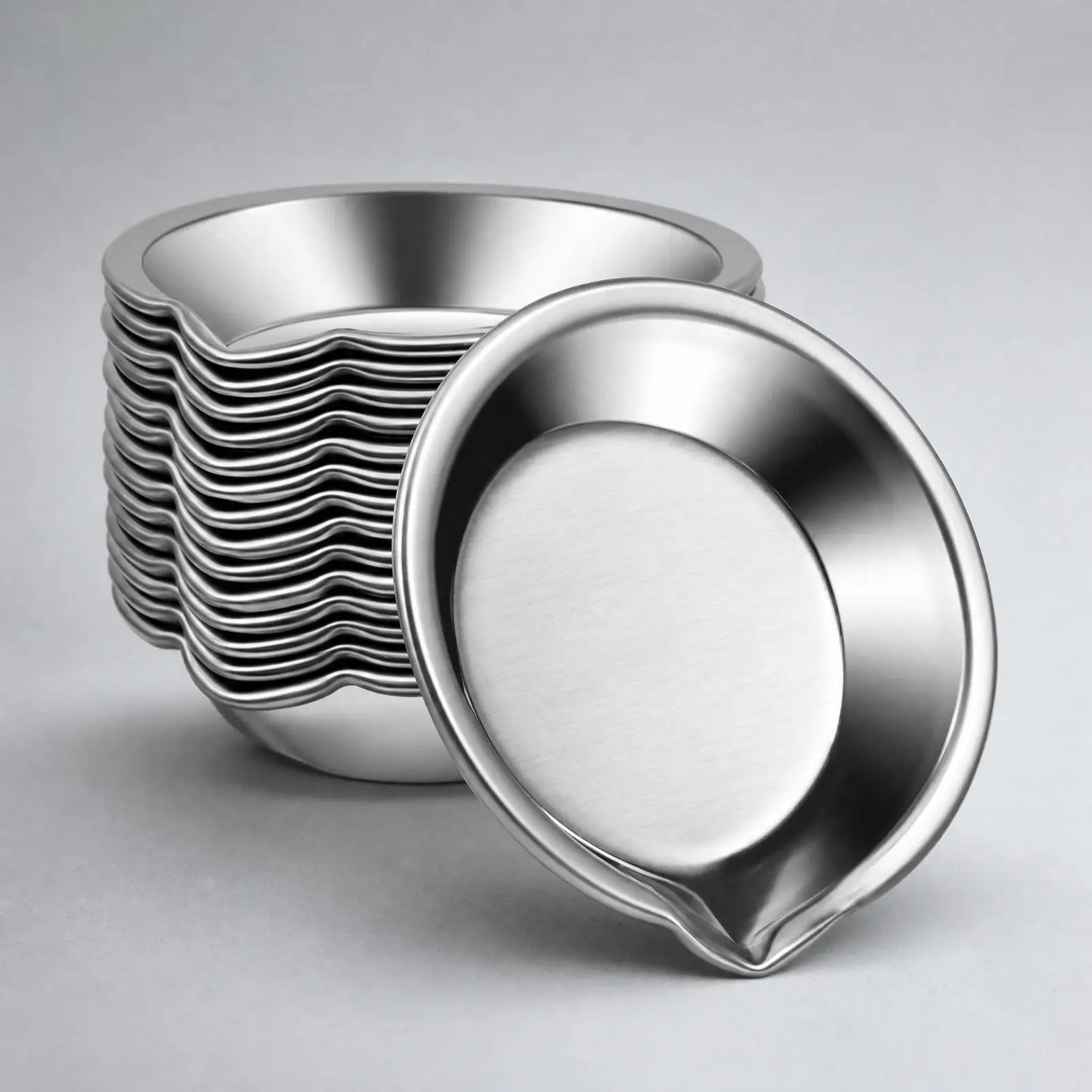Reusable Round Metal Paint Mixing Bowl for Artist Hobby Work Stainless Steel Palette with Notch for Easy Paint Transfer