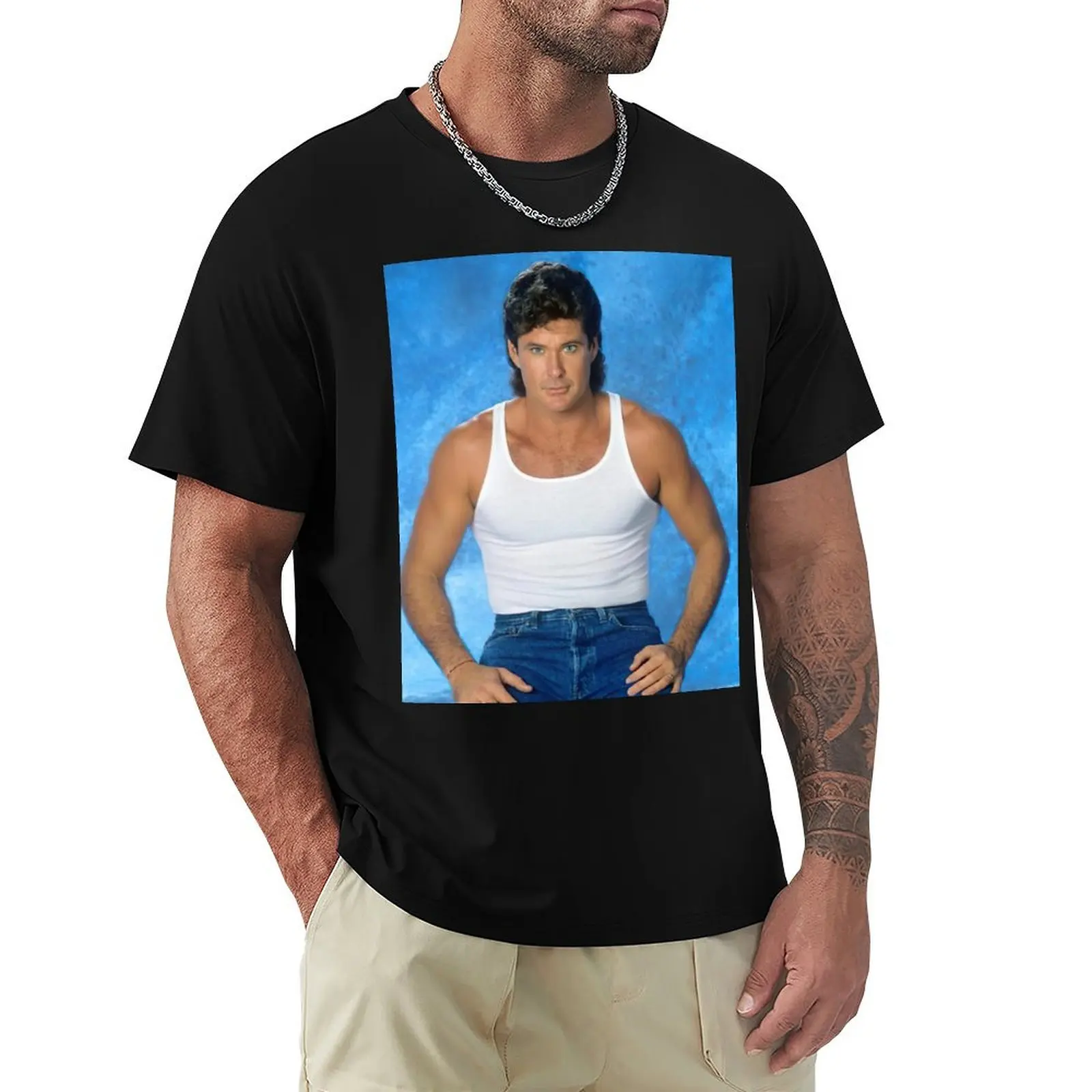

david hasselhoff handsome T-Shirt aesthetic clothes Anime t-shirt luxury clothing labubu plain white t shirts men