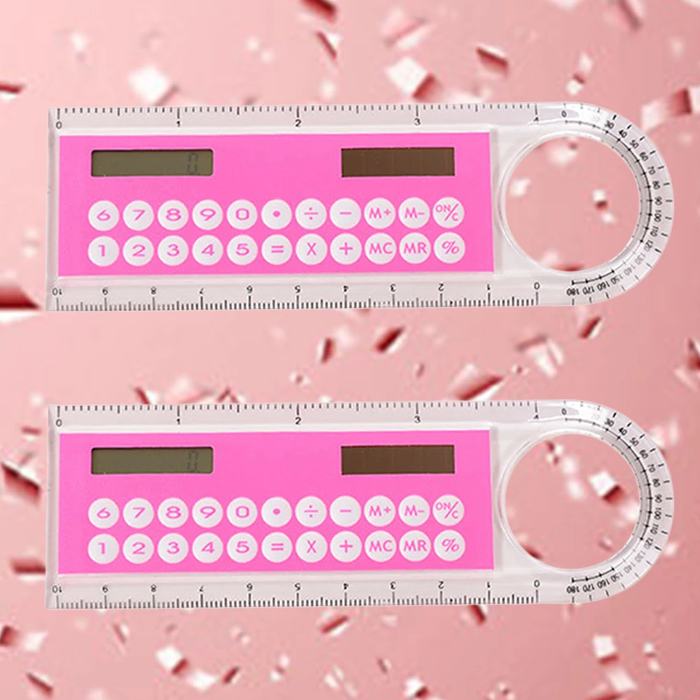 

2 Pcs Multifunction Calculator Stationery Student Random Cute Stationary Ruler for Kids