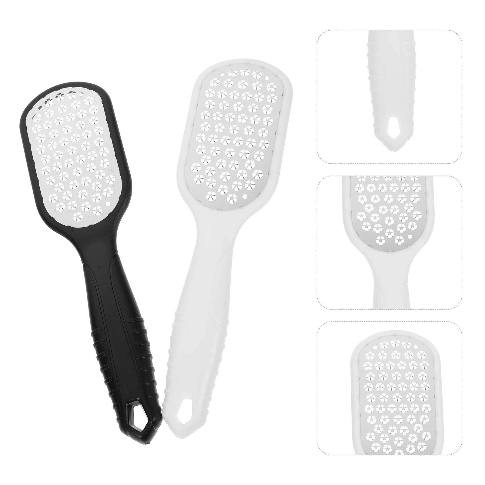 2개입 스테인리스 발 각질 제거기 컴팩트한 발 각질 제거기 효율적인 페디큐어 케어 발 각질 제거 파일 핸드헬드 스크러버