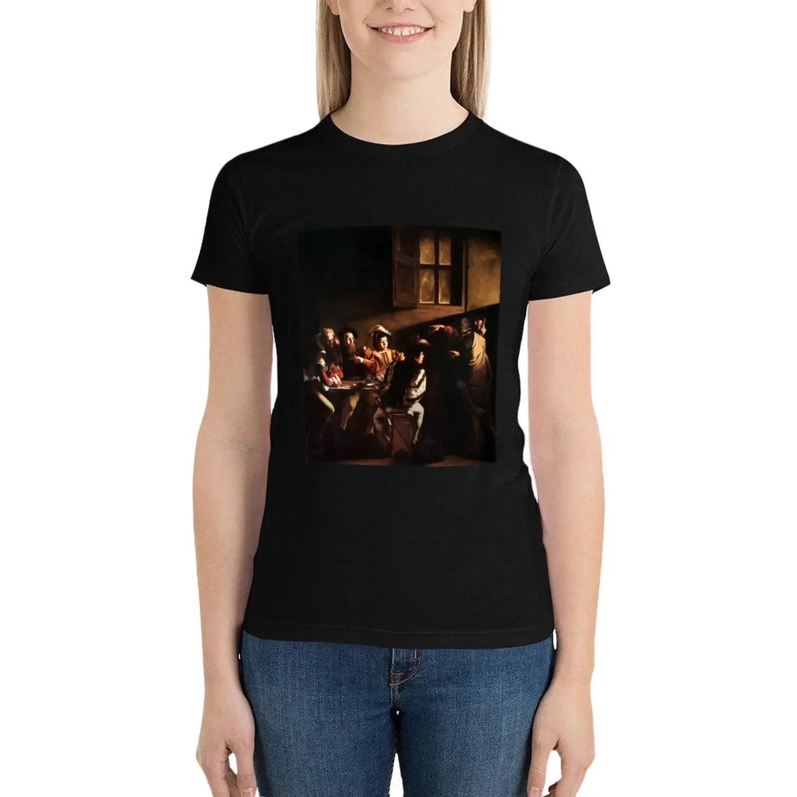 Caravaggio ad alta risoluzione The Calling Of Saint matt 1600 t-shirt moda coreana donna top da donna