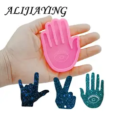 DY0118 Shiny Hand I Love You Sign Language Silicone Mould Resin Craft DIY Epoxy Making Jewelry Keychain Molds