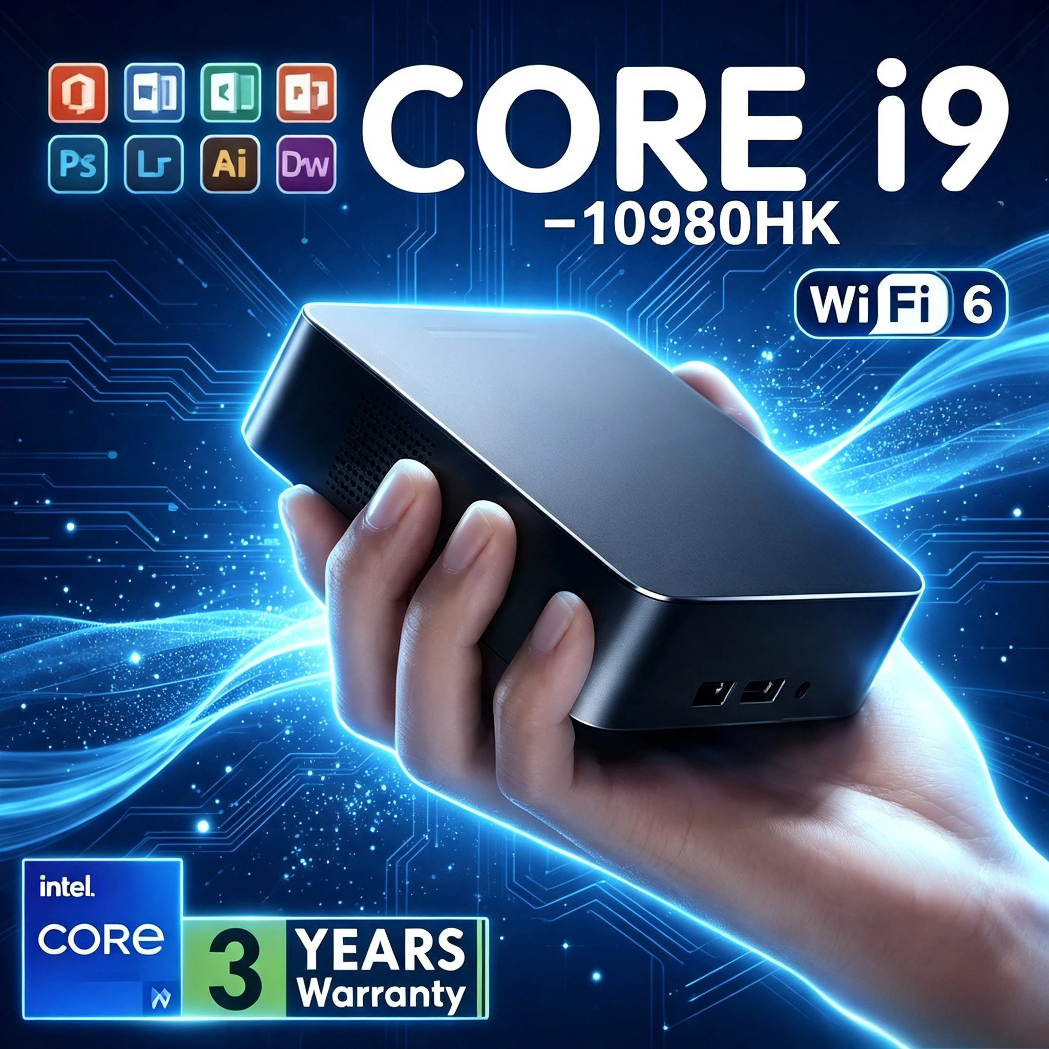 Mini PC Intel Core i9 10980HK  Windows 11 16GB RAM DDR4 1TB SSD WIFI 6 BT5.2 4K HD Desktop Computer Gaming Pc Gamer