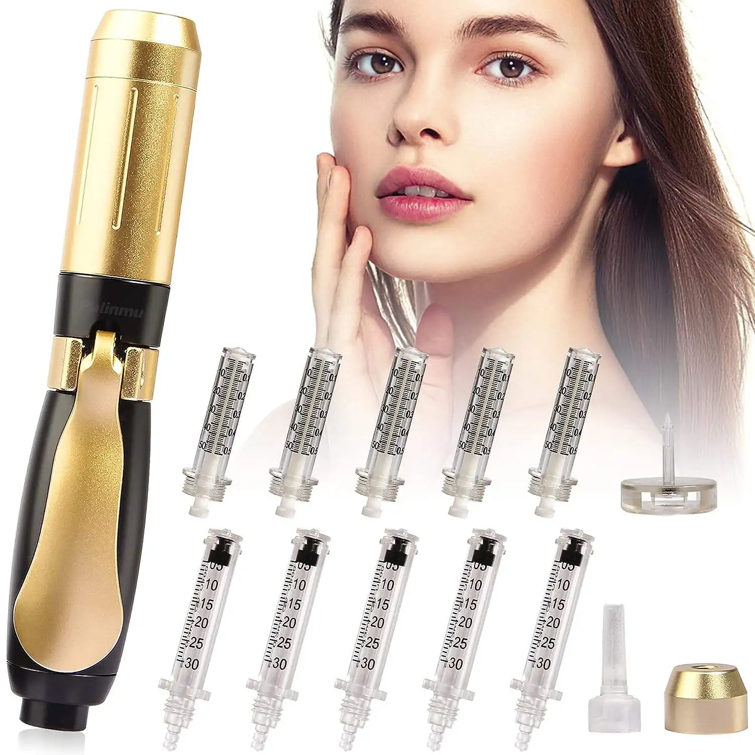 

Hot Sale 2 in 1 Adjustable Pressure Pen Hyaluron Acid Pen Injector Pressurizada Lip Filler Hyalurone Pen Acid Syringe Atomizer