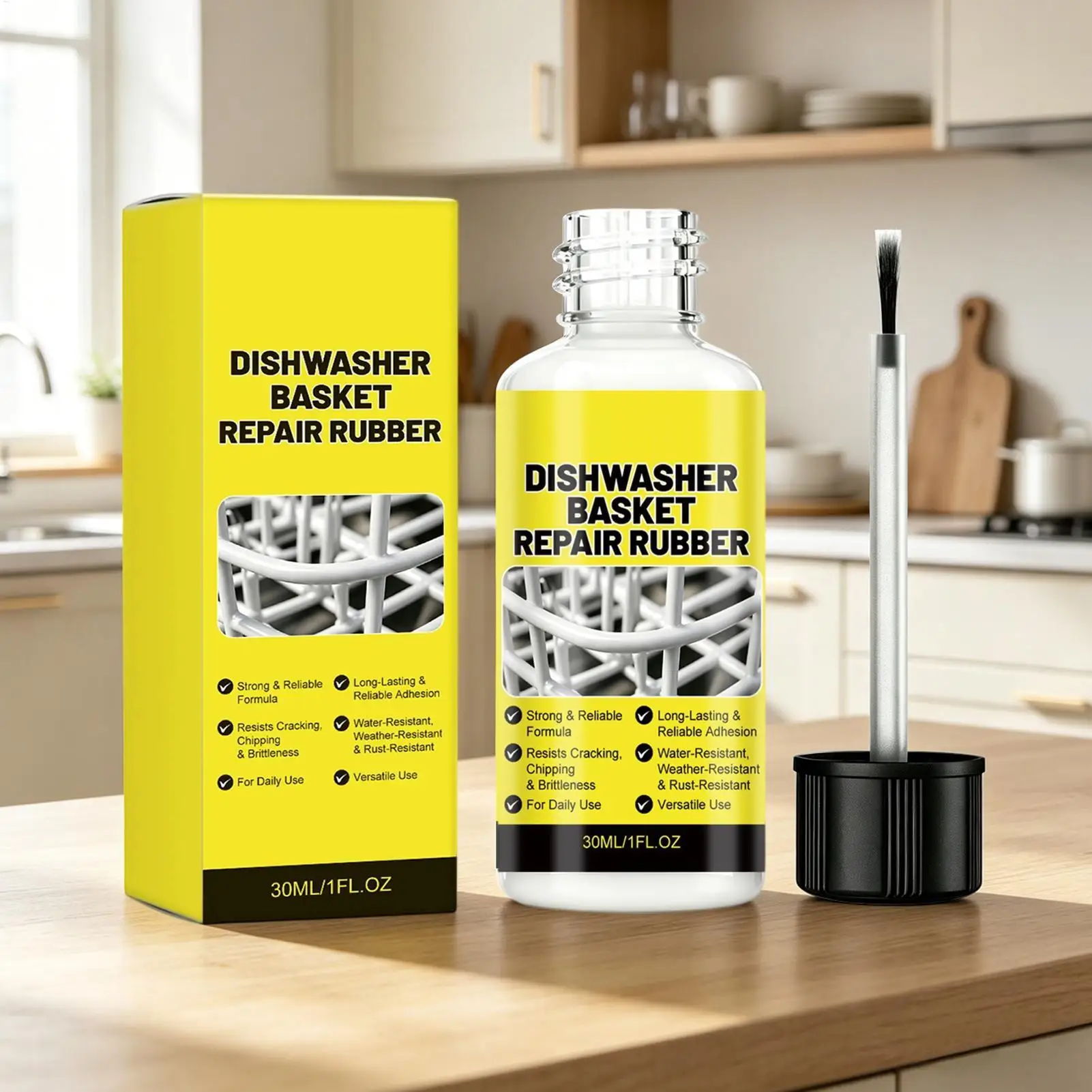 30ml Dishwasher Rack Repair Paint, Waterproof Rubber Coating for Rust Protection, Crack Restorer for Home Kitchen Appliance