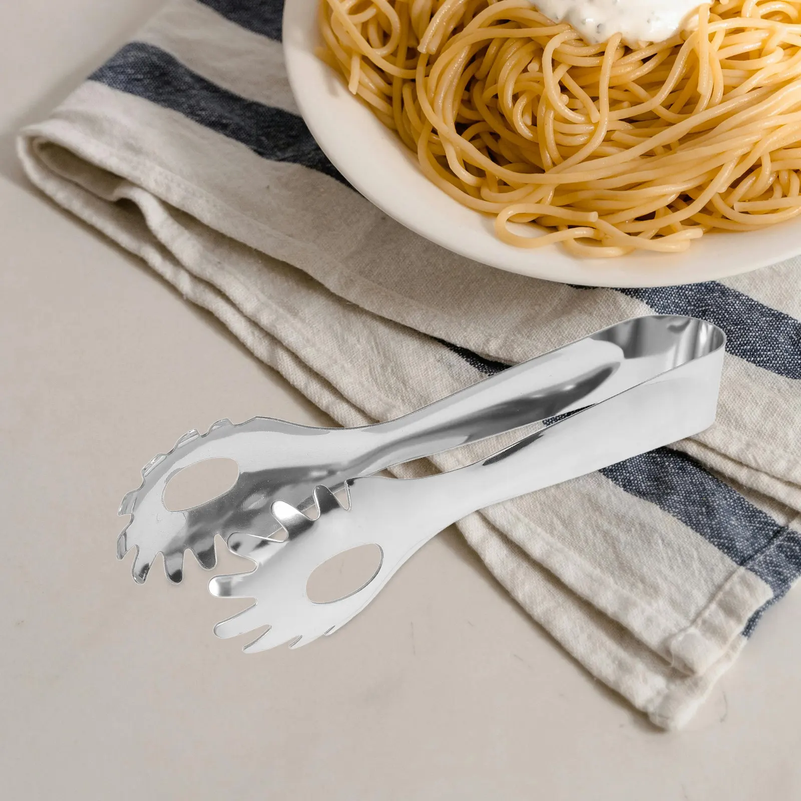 Pinzas para Espaguetis de Acero Inoxidable, Juego de Utensilios de Cocina con Agarre Preciso para Fideos, Huevos y Preparación de Alimentos