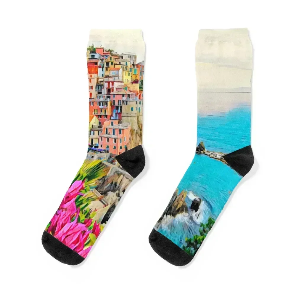 

Summer in Cinque Terre Socks kids Wholesale crazy Socks For Girls Men's