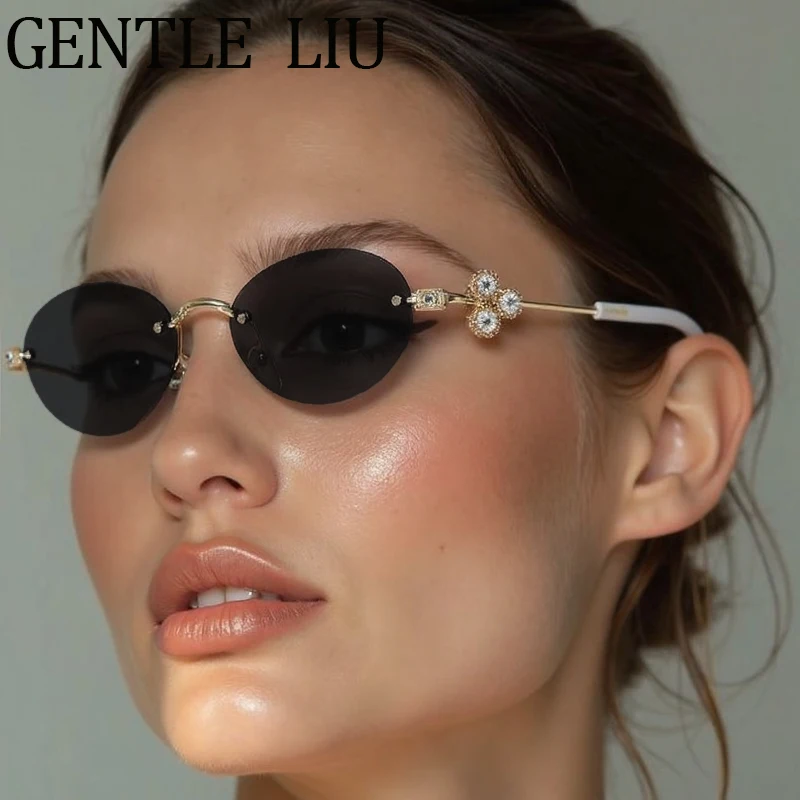 Y2K Punk Small Frame Polygon Sunglasses Women 2025 Luxury Brand Fashion Rhinestone Prescription Metal Sun Glasses Eyewear UV400