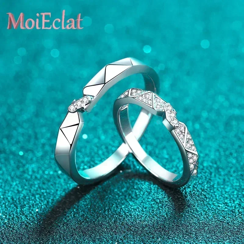 Luxury Leaf-shaped 4.8/19.6 Points Moissanite Ring for Women Men, Platinum Pt950 Lover Couple Rings Fine Jewelry Birthday Gifts