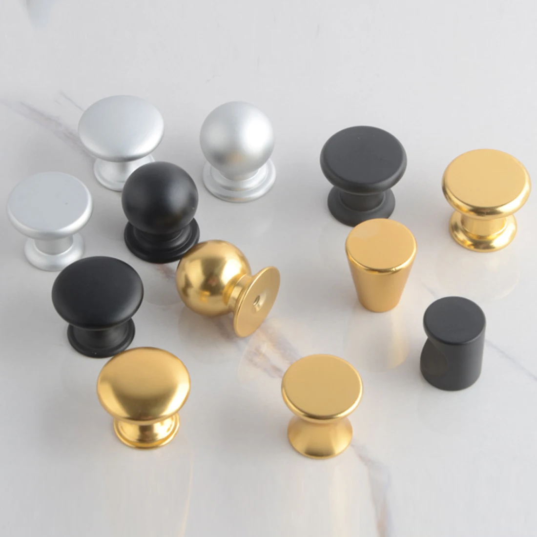 5PCS Simple Aluminum Alloy Drawer Door Handle Simple Modern Style Nordic Furniture Cabinet Mini Knob Single Hole