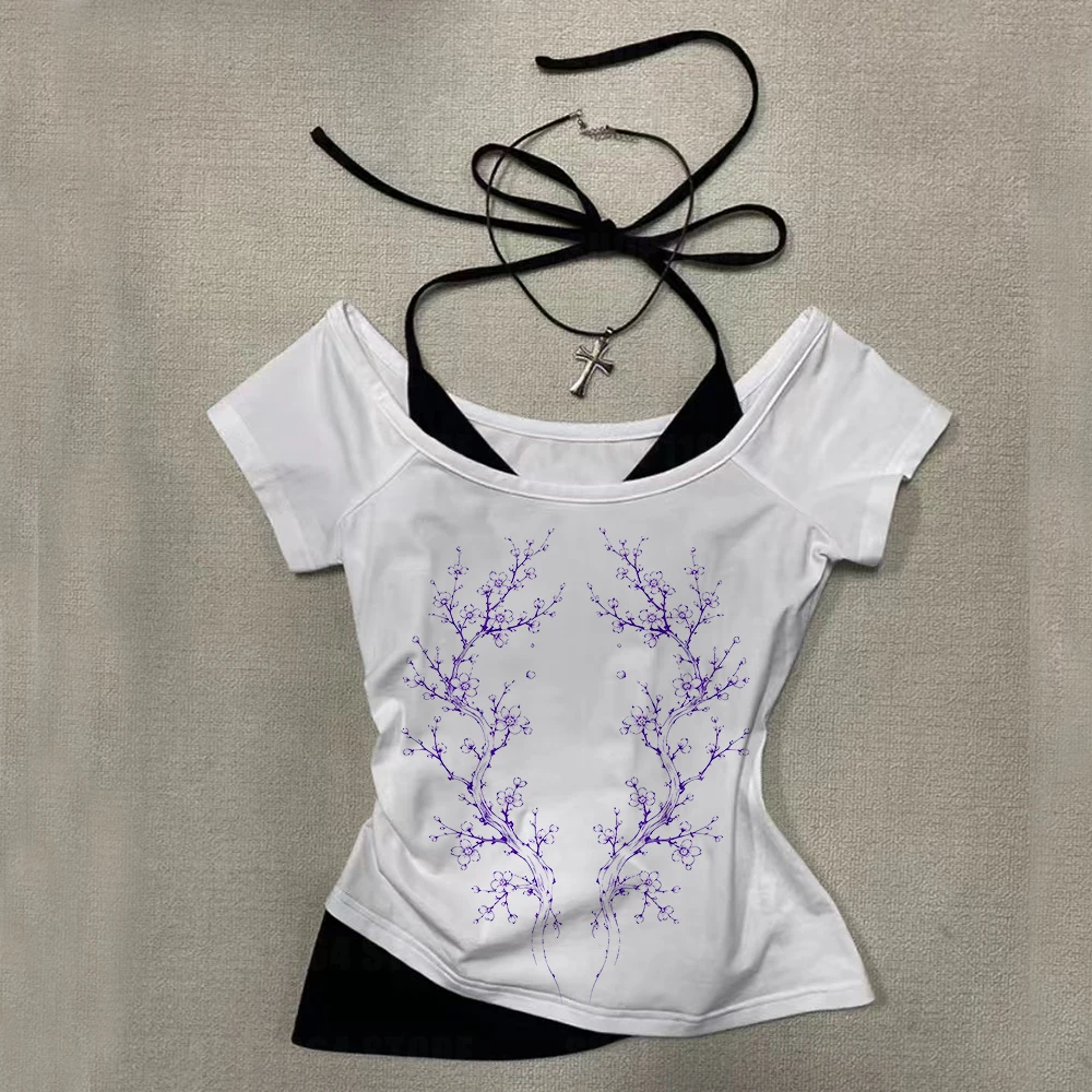 Japanese Y2k Clothes Women T Shirt for Women Harajuku 2000s Tops Woman Clothing Graphic T Shirts Star Girl Y2k Top Kawaii Kpop ﻿