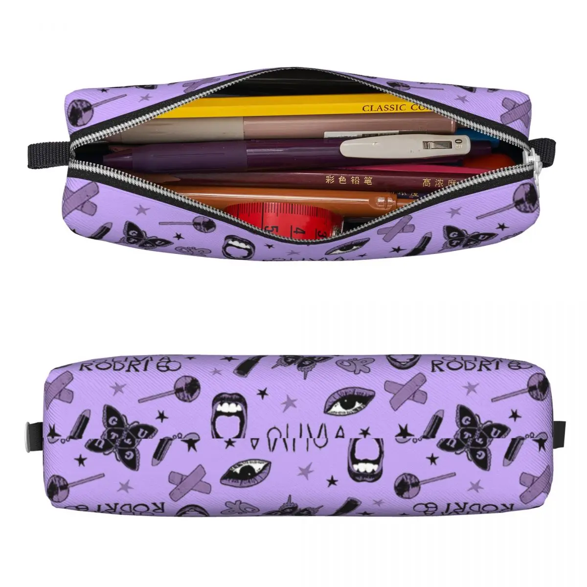 Sour Guts Vampire Olivia Rodrigos Pencil Cases Pen Box Bag Student Big Capacity School Supplies Zipper Pencil Pouch