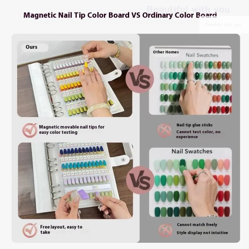 

48/96/144/192 цвета, магнитные советы, книга образцов дизайна ногтей, книга для маникюра, теста на цвет, книга для хранения, большие акриловые работы, дисплей, цветная карта