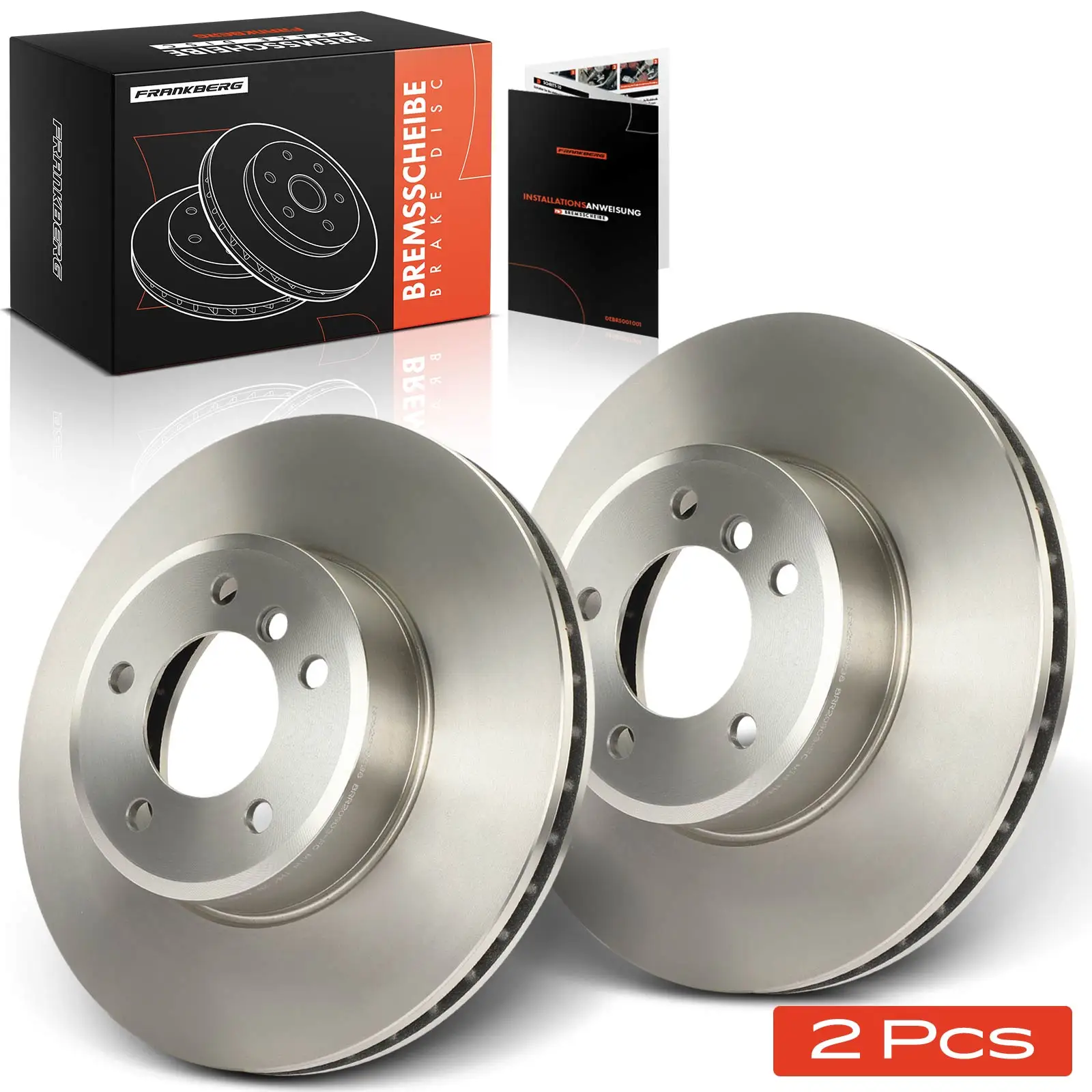 Frankberg 2x Disques de frein pour essieu avant pour BMW Série 5 Touring E60 E61 Série 6 Cabriolet E63 E64 2001-2010 34116864906 34116864905
