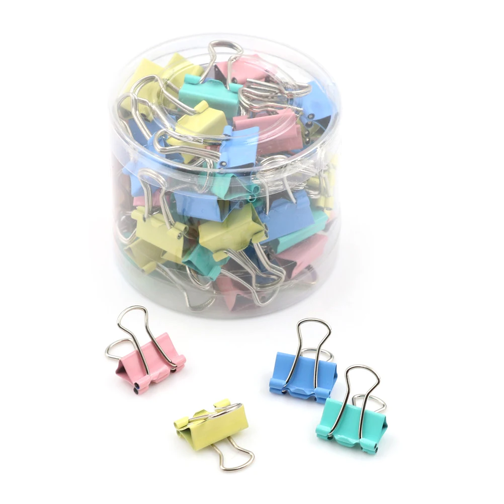 

60Pcs New Colorful Metal Binder Clips Notes Letter Paper Clip Office Supplies Office Binding Products Color Random 15mm