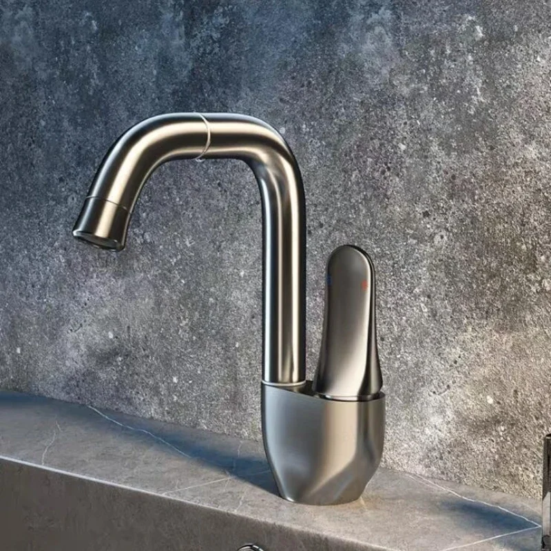 360° Rotating Dual Control Swan Faucet Multifunctional Hot And Cold Brass Bathroom Basin Tap for Household