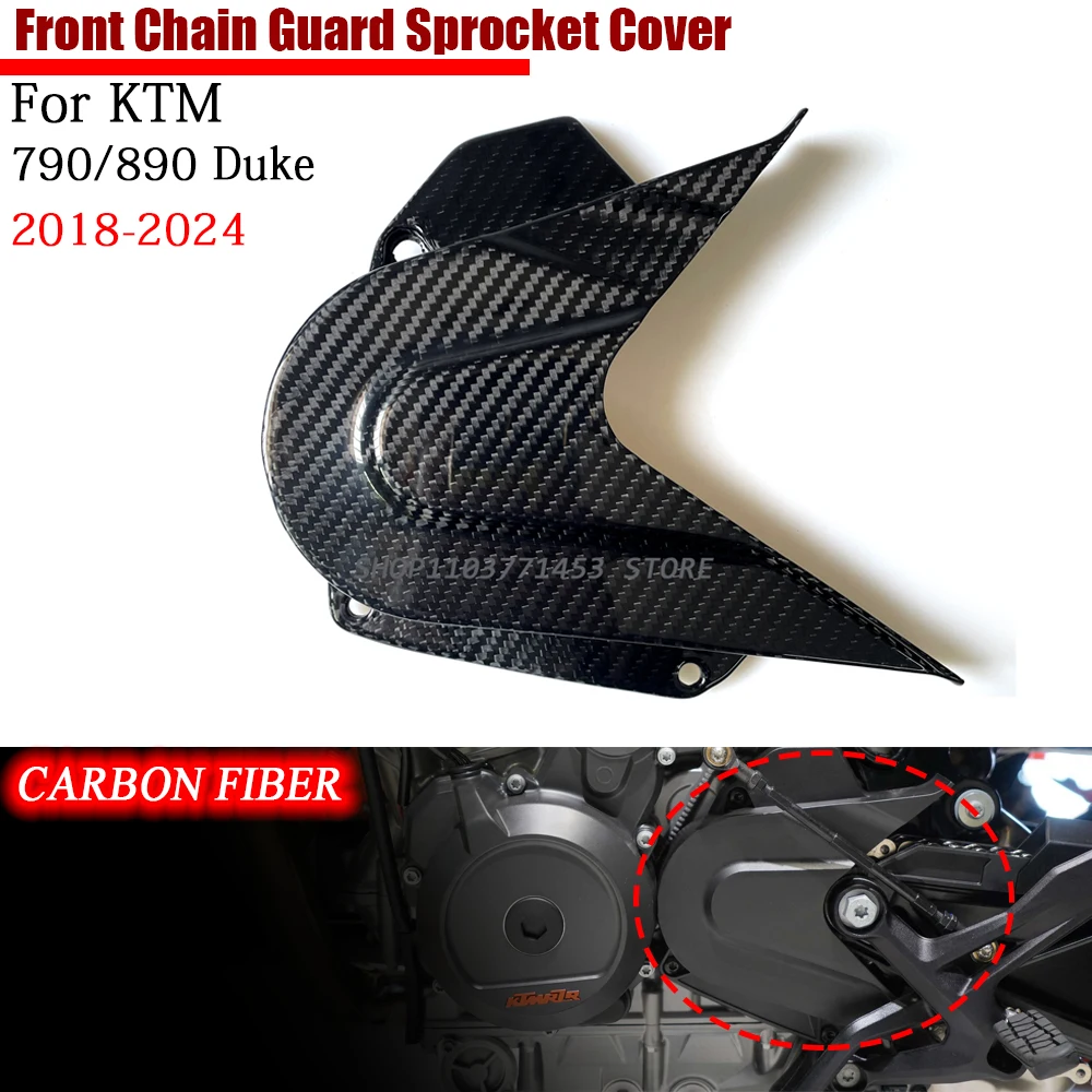 

For KTM 790 DUKE 890 DUKE 2018-2024 3K Dry Carbon Fiber Motorcycle Modification Front Sprocket Protective Cover 790/890 Duke