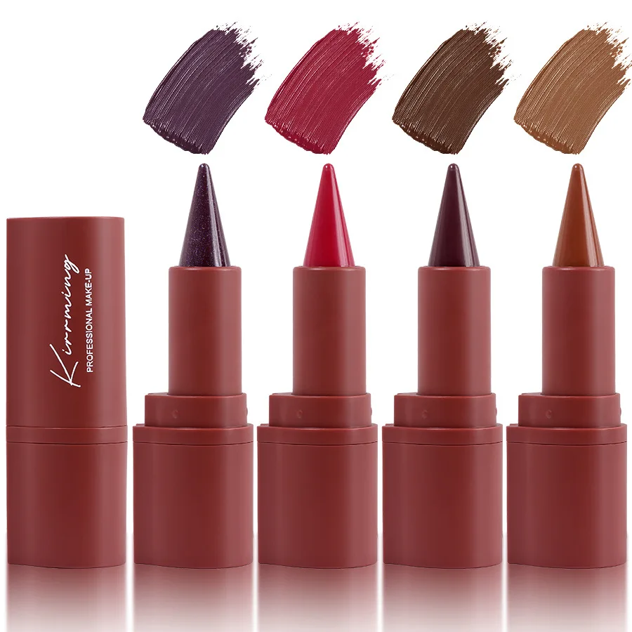 أحمر شفاه كيرمنج 2 في 1: 4 ألوان مقاومة للماء تدوم طويلاً، قلم شفاه غير لامع لمستحضرات التجميل #2