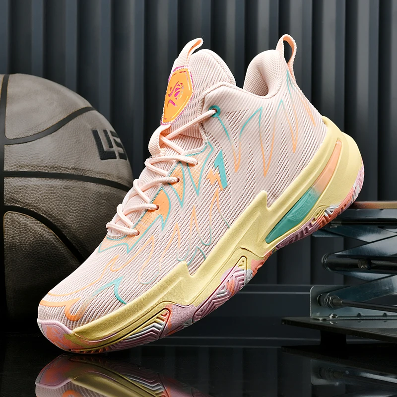 

2025 New Women and Men Basketball Shoes Non Slip Basketball Training Shoes Shock-Absorbant High-top Sneakers Outdoor Sneakers