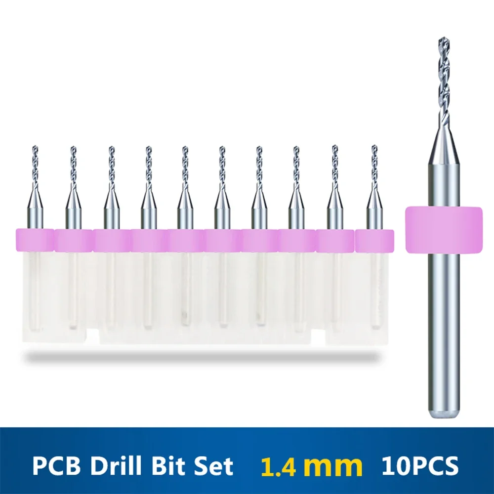 10 Chiếc 1.4Mm Mirco Pcb Bộ Mũi Khoan 3.175Mm Vít Carbide Máy Khoan Cho Mũi Khoan Bảng Mạch In Cnc Viền mũi Khoan