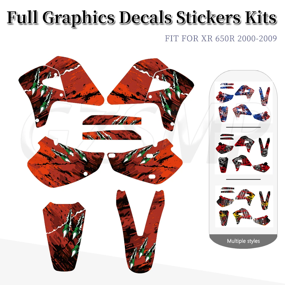 

Fit for Honda XR650R XR650 650R 2000 -2009 2008 2009 Motocross Deco Sticker Graphics Background Decal Kits