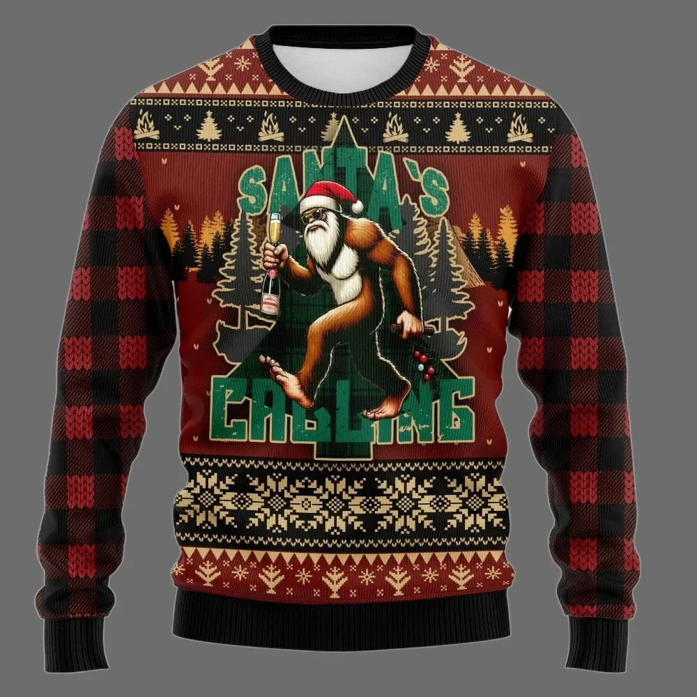 25/26 Hot Selling New MERRY SQUATCHMAS Series Ugly Sweater Family Christmas Party Hoodie Enlarged Adult Autumn/Winter Top