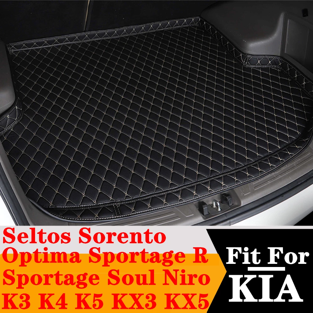 High Side Car Trunk Mat For KIA Niro Seltos Sorento Sportage R K3 K4 KX3 KX5 Soul K5 Optima Rear Cargo Liner Tail Boot Tray Pad