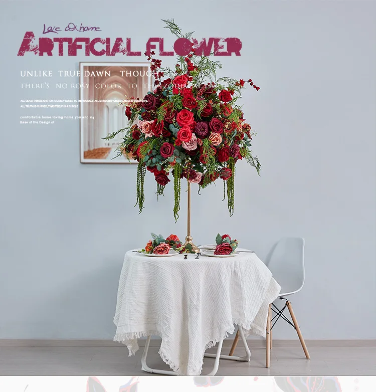 Maßgefertigte 60CM Große Seiden-Rosenkugel Künstliche Pomander-Kugel für Hochzeitsempfänge, Tischdekoration, Ladenpräsentation, Großhandel Blumen-Requisite – Detail 6