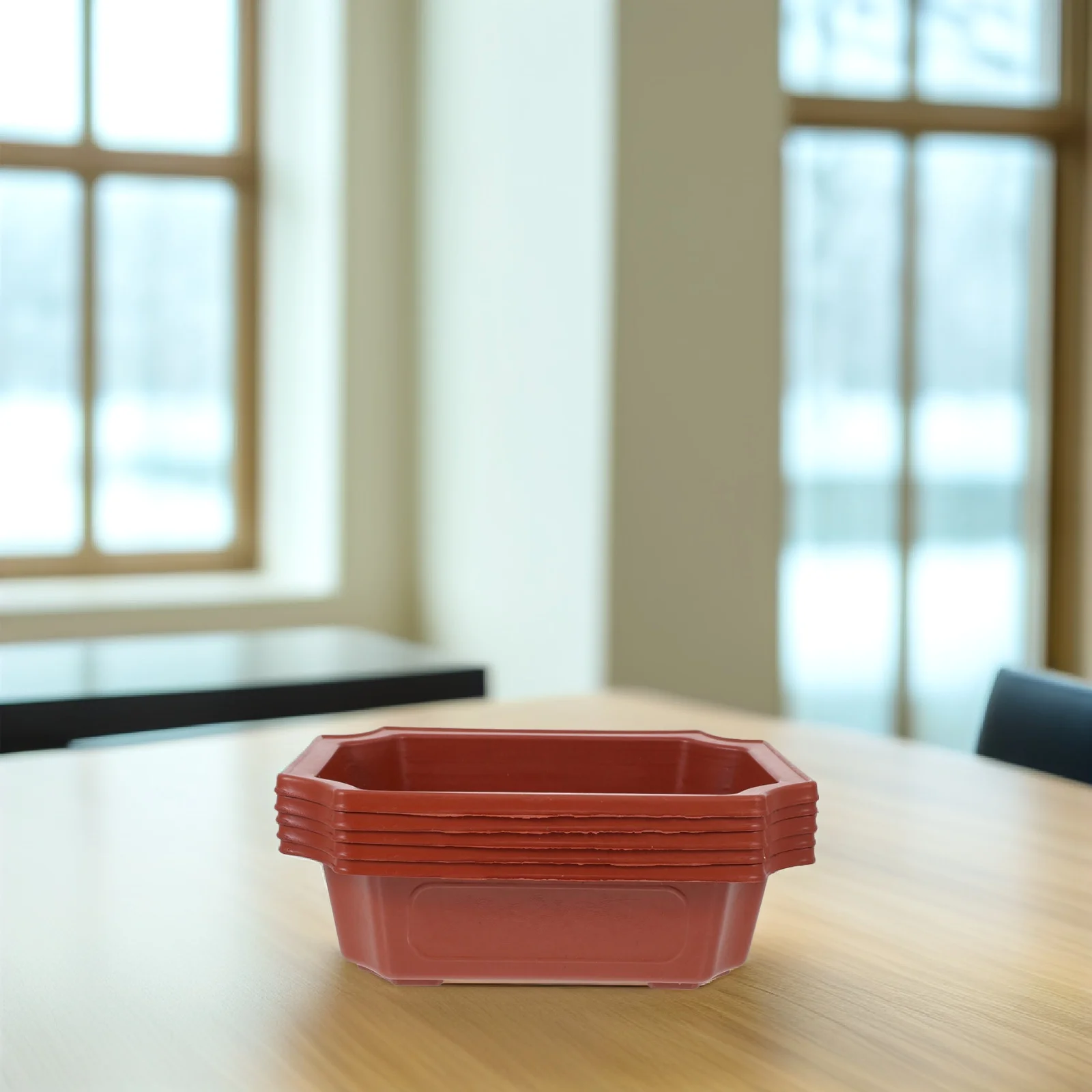 

10 Pcs Imitation Ceramic Flowerpot Large Planter Red Garden Pots Clay Indoor Bonsai Tree Patio Plastic Planters