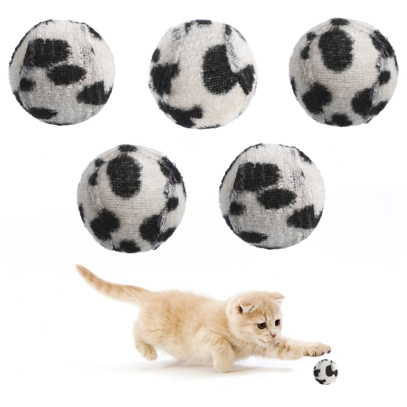 

5pcs Animal Wrapped Tennis Balls Funny Pet Cat Kitten Toy Balls Playthings Leopard Ball Cat Toys Leopard Balls