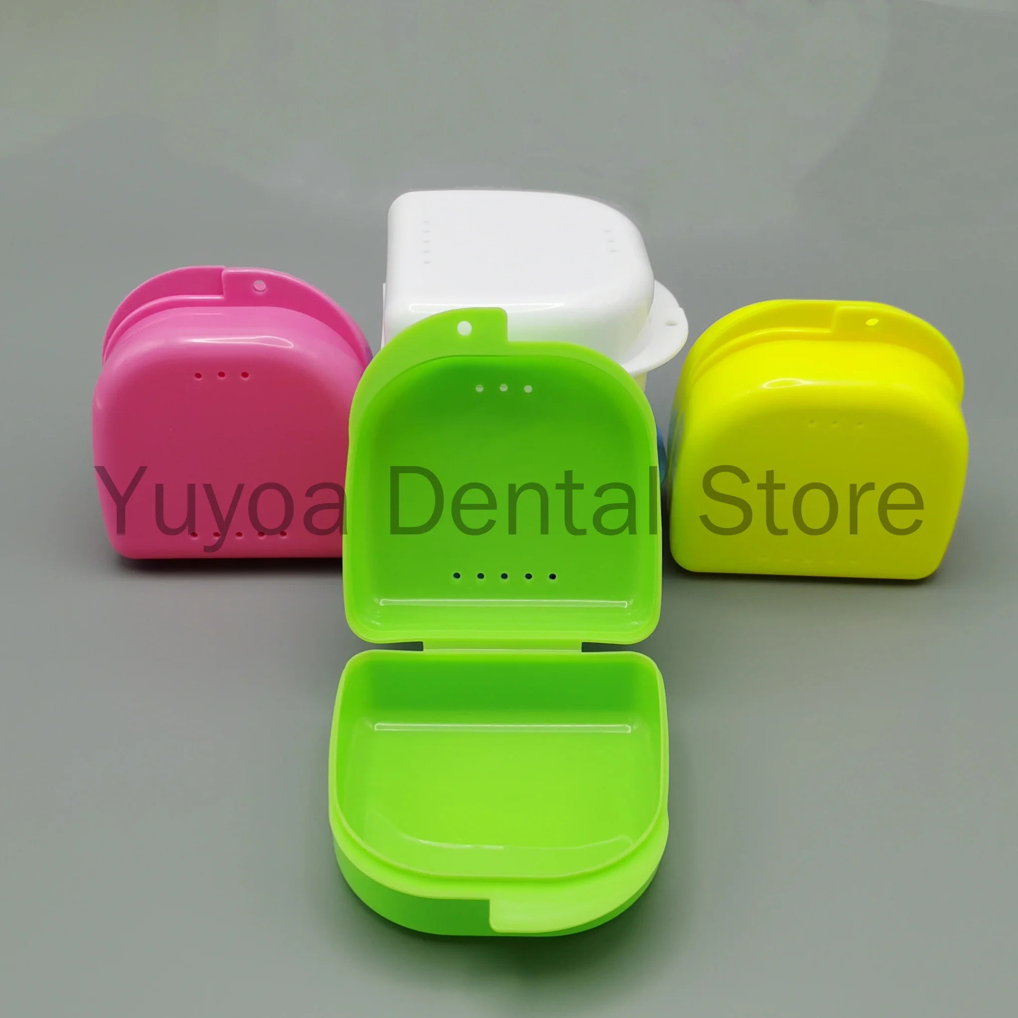 20pcs Big Fake Teeth Orthodontic Case Vent Hole Dental Retainer Mouth Guard Denture Storage Box Oral Hygiene Organizer