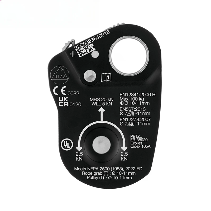 PETZL MINI TRAXION Bergsteigen Rettung Einweg-Stopp Hocheffiziente Riemenscheibe P054AA00