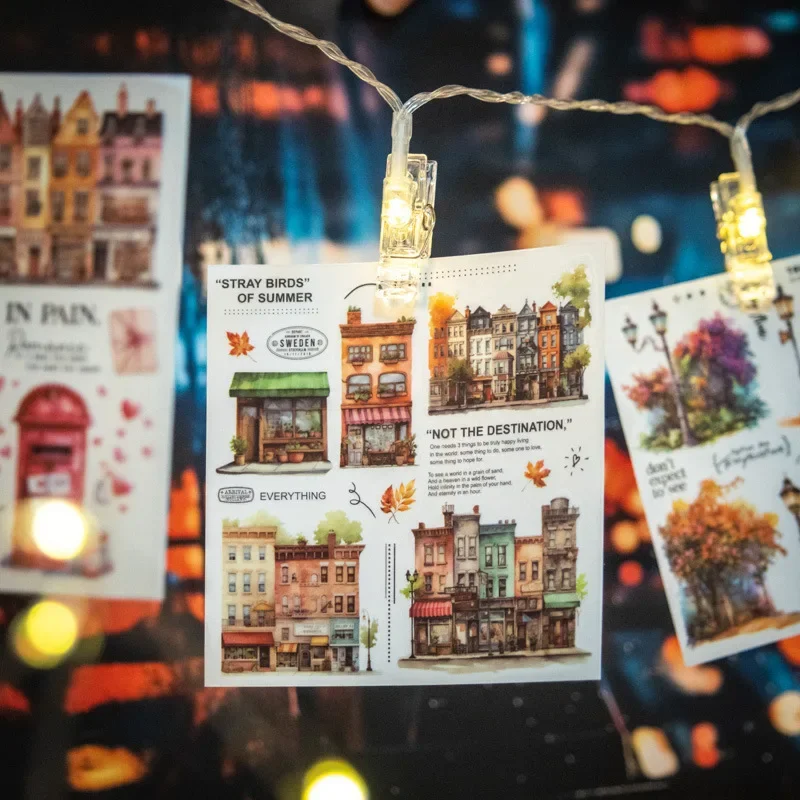 2 قطعة أضواء في منزل الحلم الآخر ملصقات نقل PVC البلد استمتع بحزمة أضواء مقهىك القرطاسية 178*116 مللي متر #2