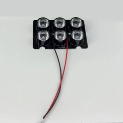 Scheda del pannello del proiettore dell'illuminatore IR per telecamera di sicurezza, piastra + 6 led + lenti + 2 Pin fili rossi/neri