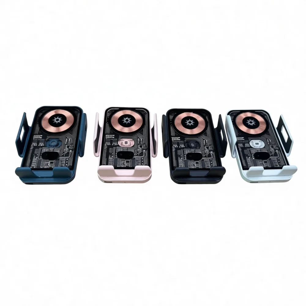 Smart Car Wireless Charger 15W Infrared Sensor Auto Clamping Phone Mount Fast Charging Cradle For Mobile Cell Devices