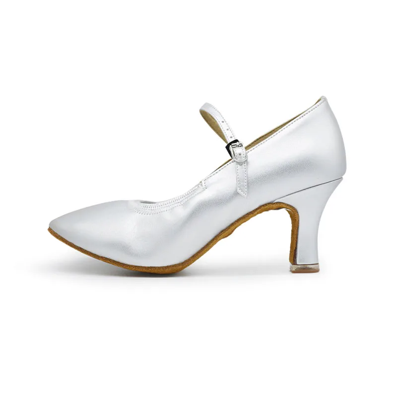 Zapatos de baile estándar BD 125 para mujer, calzado de práctica con tacón de piel de cerdo, para baile de salón, suela suave
