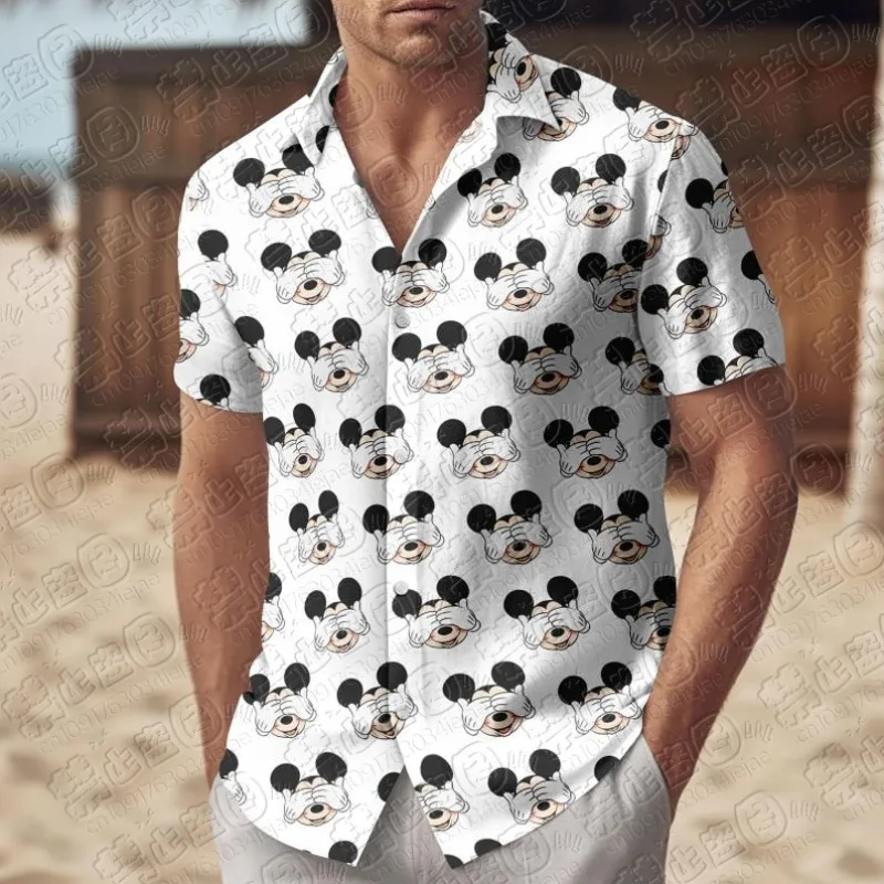 2026 Mickey Mouse Button Shirt, Mickey and Friends Hawaiian Shirt, Tropical Summer Button Shirt, Comfortable and Breathable view 2