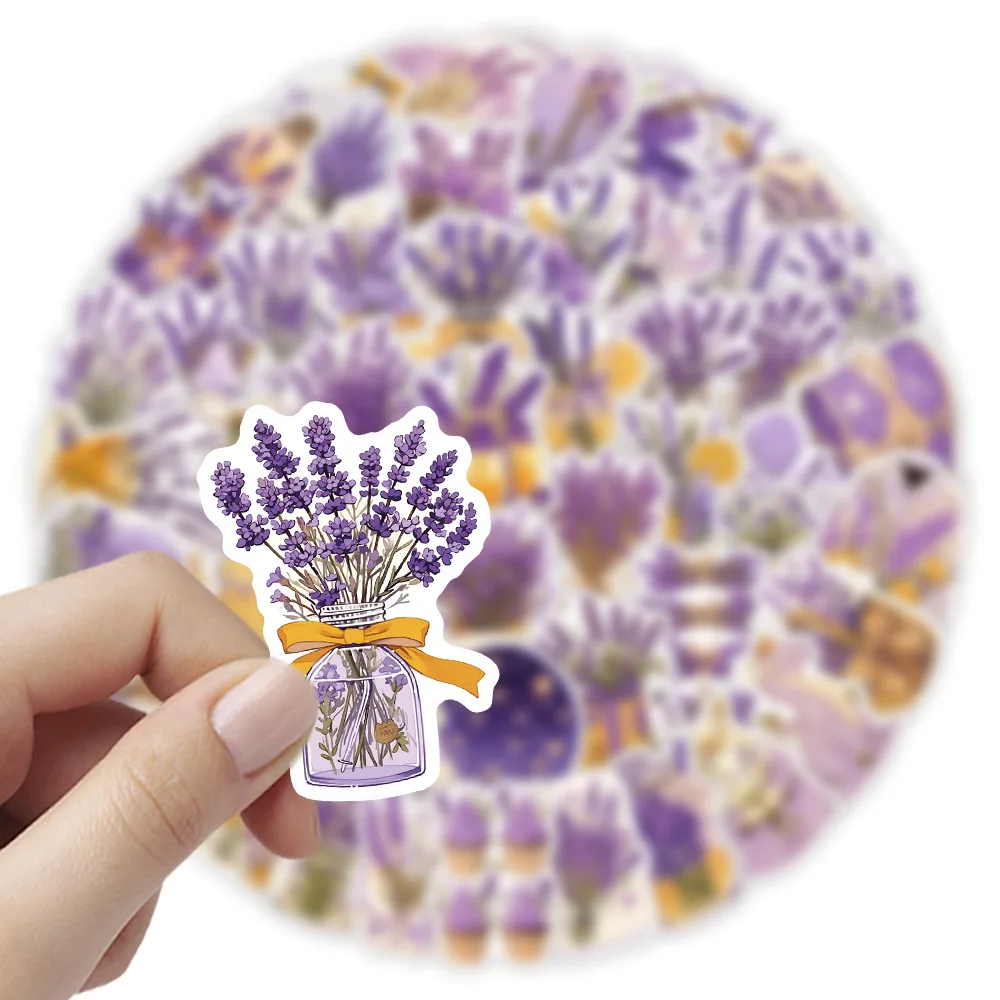 

54 шт. наклейки с лавандой, компьютерная книжная полка, декоративные наклейки для шкафа, мультяшные наклейки для телефона, ноутбука, детские награды, наклейки