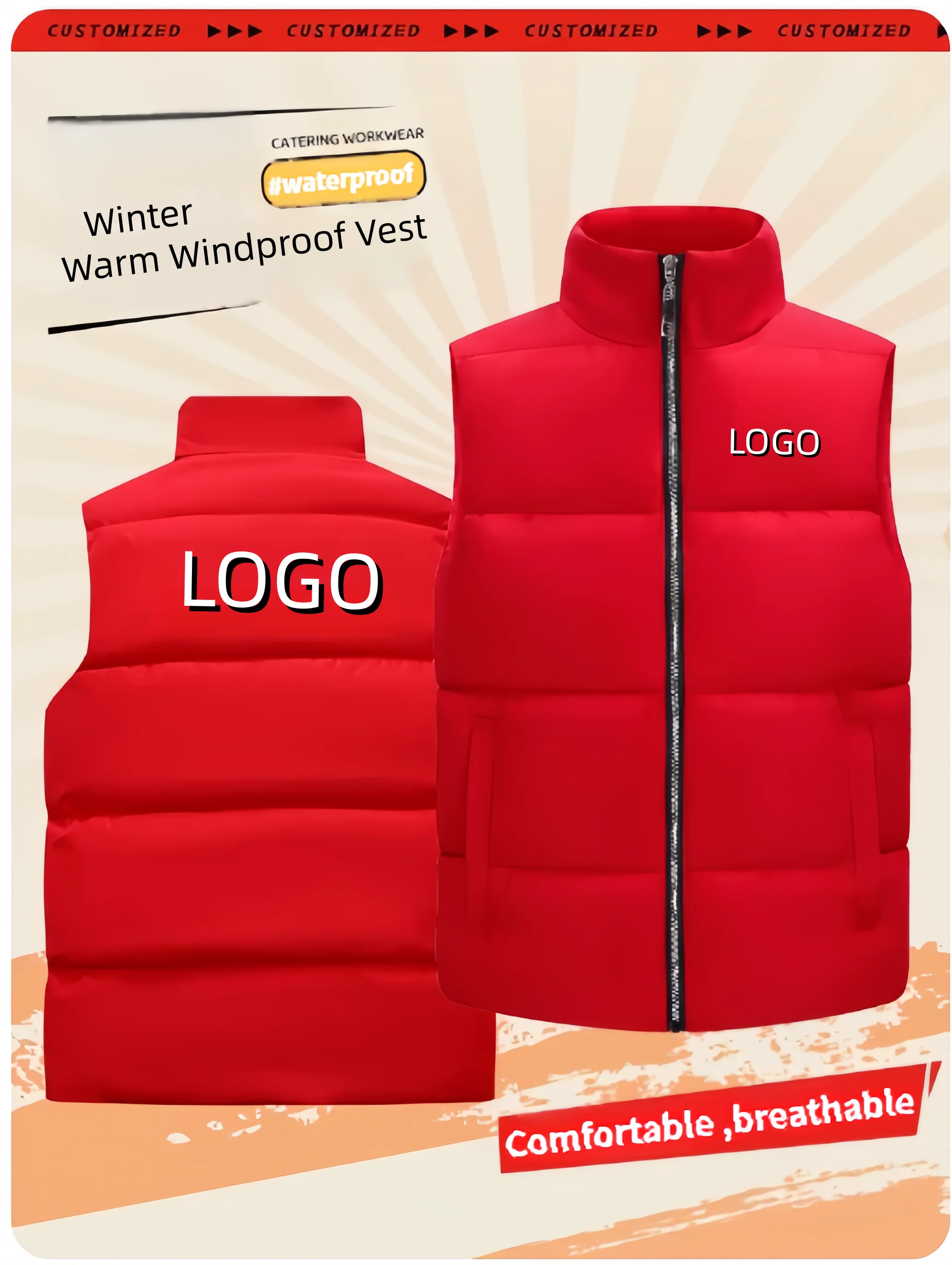 

Men's Soft Padded Waistcoat Lightweight Warm Windproof Sleeveless Vest Stylish Winter Outerwear for Outdoor Activities