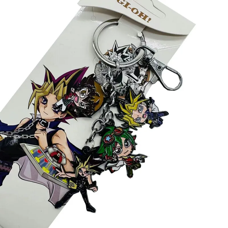 Yu-Gi-Oh! Yugi Muto Atem Marik Ishtar Seto Kaiba Maximillion J. Pegasus Metal Pendant Alloy Figures Keychain Key Ring String Set