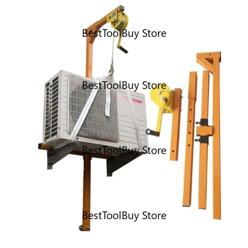 Air Conditioning 10/15/20m Lifting Tool Self-Locking Folding Crane Manual Winch Assembly Tool Installation Stainless Steel