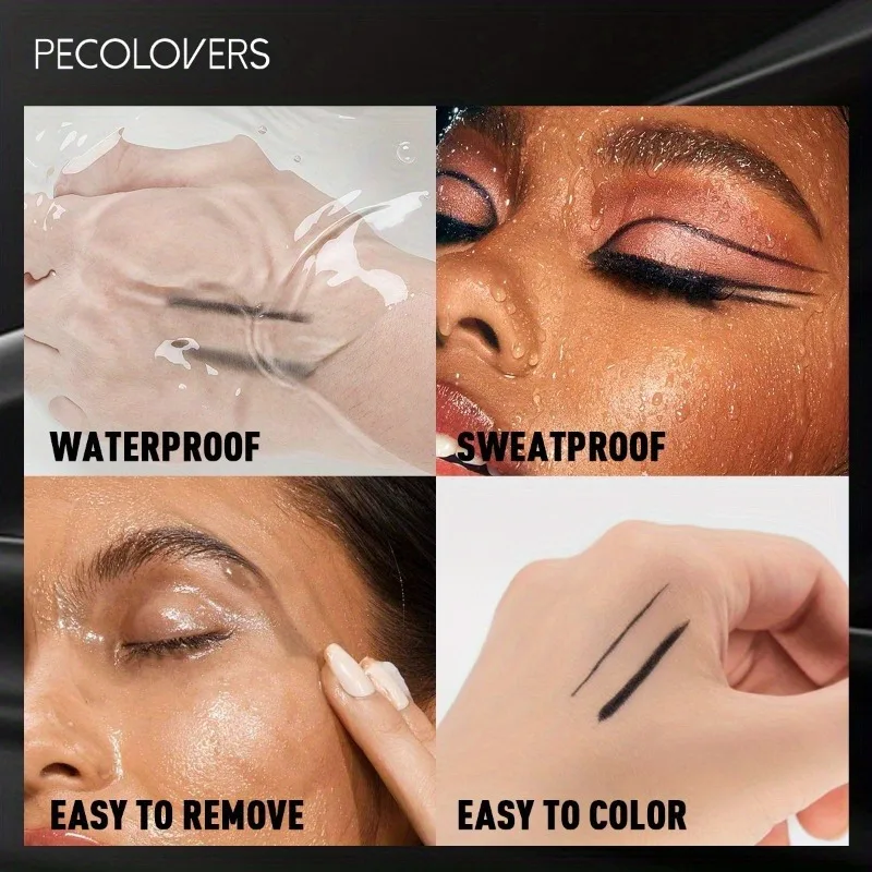 5 STKS Waterdichte Zwarte Eyeliner Gel Potlood Blijvende Natuurlijke Gemakkelijk Dragen Matte Sneldrogend Niet-Vlekkende Eyeliner Gel Pen Make-up