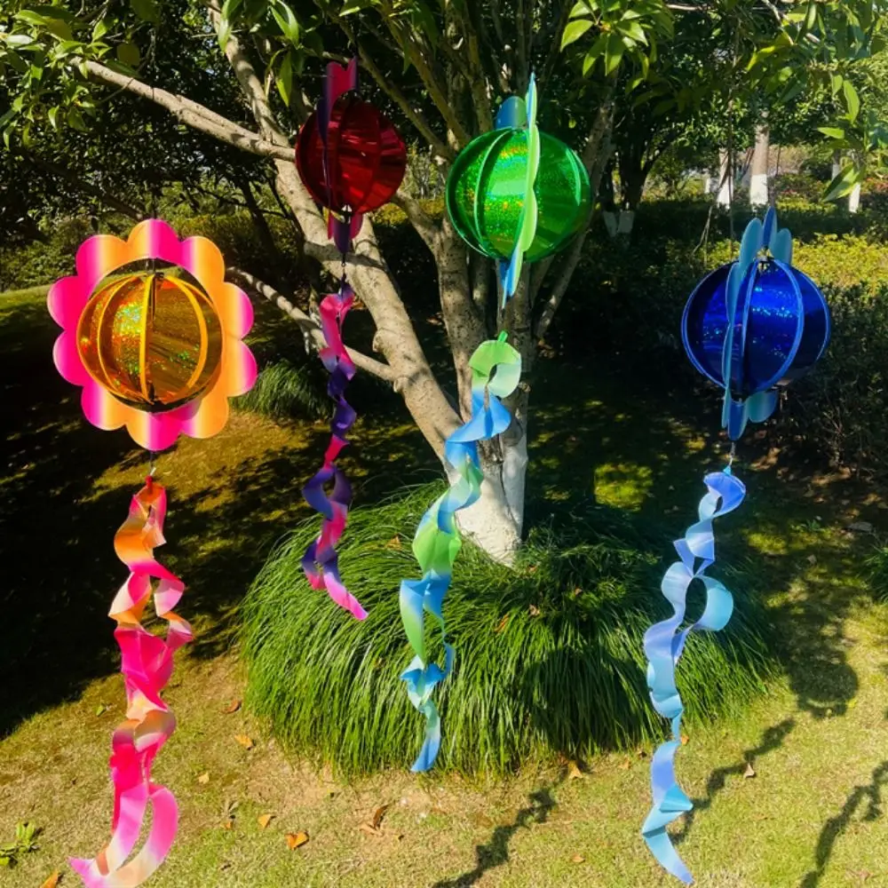 Bola de flor colorida hortênsia moinho de vento pano & plástico ao ar livre brinquedos das crianças pendurado bola moinho de vento não tóxico pendurado