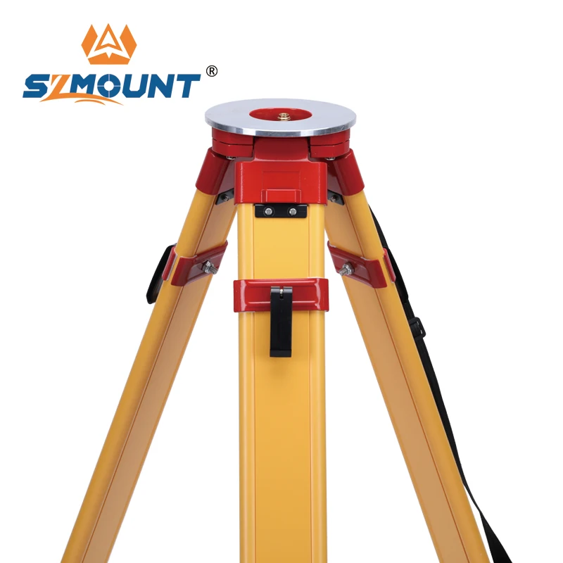 2024 Low-priced Wooden Survey Tripod With Flat Round Head For Measuring Equipment Laser Auto Level GPS GNSS RTK Total Station