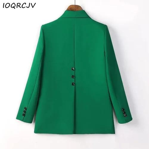 2023 nuevo Blazer verde para mujer, chaqueta Formal, abrigo para mujer, chaqueta recta de un solo botón de manga larga, Ropa de Trabajo para oficina para mujer