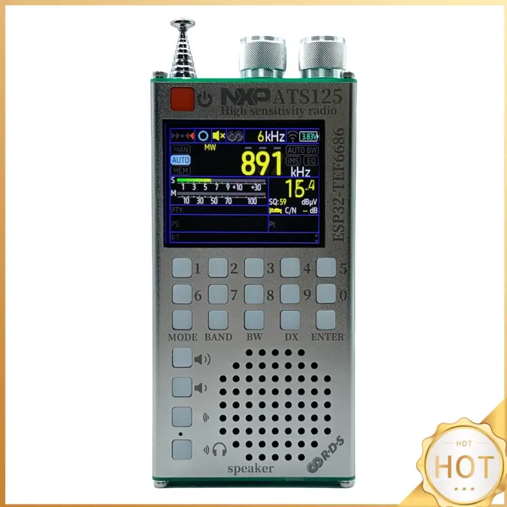 

ATS125 Multifunctional BT Radio TEF6686 Chip RDS Data Display Radio LCD Color Screen Hand-Held Radio Receiver for Indoor Outdoor
