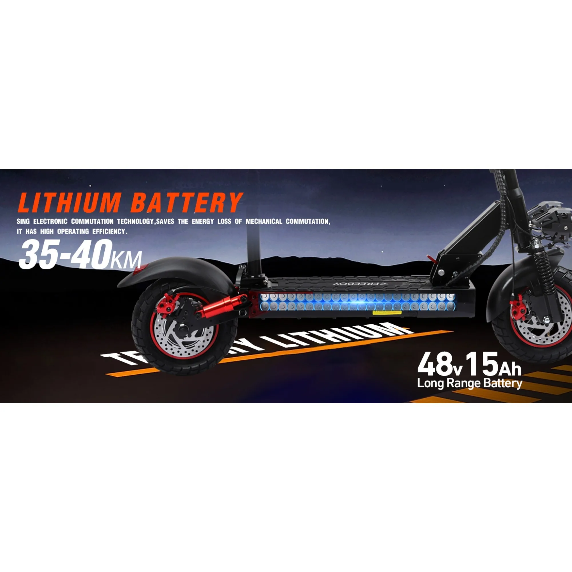 FREEBOY J01 Electric Scooter for Adults 48V15Ah Battery Dual