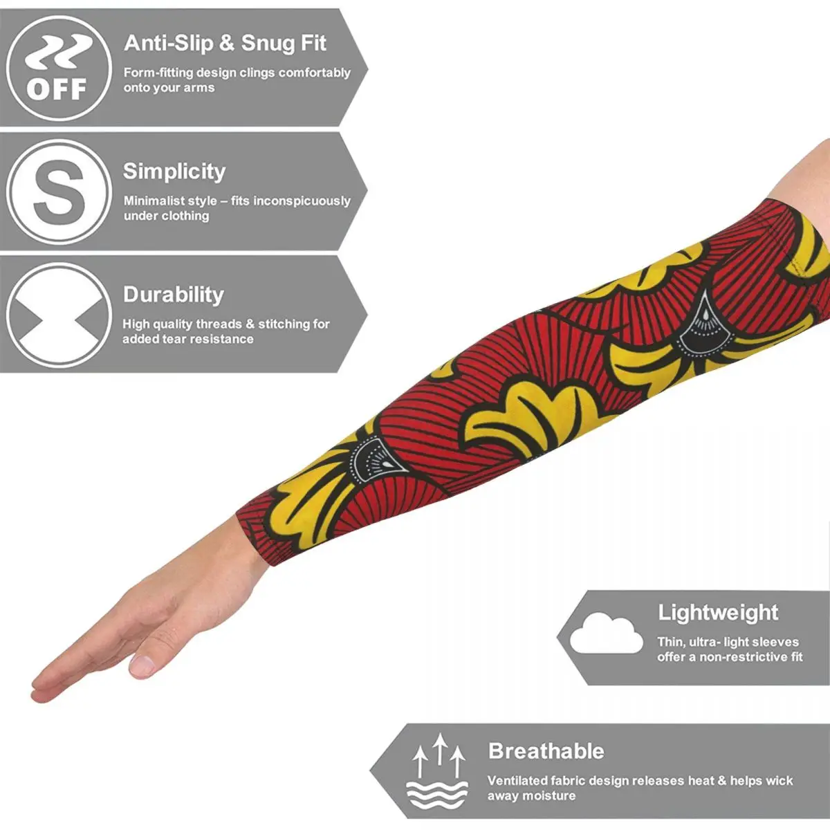 الأفريقية أنقرة الشمع طباعة أكمام أذرع تبريد الرجال النساء الشمس الأشعة فوق البنفسجية حماية الوشم التستر الرياضة التبريد ركوب الدراجات #1